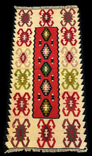 Load image into Gallery viewer, Handmade Vintage Wool Rug Colorful Turkish Kilim Geometric Pattern 2&#39; x 4&#39;
