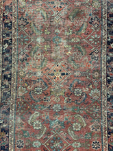 Load image into Gallery viewer, Antique Handmade Wool Runner Rug Persian Oriental Design Bold Colors 3&#39;9 x 8&#39;6
