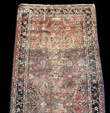 Load image into Gallery viewer, Antique Handmade Wool Runner Rug Persian Oriental Design Bold Colors 3&#39;9 x 8&#39;6
