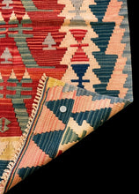 Load image into Gallery viewer, Handmade Vintage Wool Rug Colorful Turkish Kilim Geometric Design 2&#39;11 x 4&#39;5
