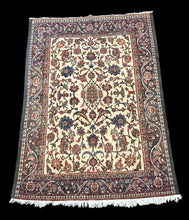 Load image into Gallery viewer, Vintage Handmade Persian Wool Rug Multicolor Floral Design 4&#39;10 x 7&#39;
