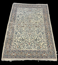 Load image into Gallery viewer, Handmade Vintage Wool Rug Persian Floral Pattern in Light Colors 4&#39; x 6&#39;
