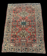 Load image into Gallery viewer, Handmade Vintage Wool Rug Colorful Persian Oriental Design 3&#39;8 x 5&#39;3
