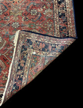 Load image into Gallery viewer, Antique Handmade Wool Runner Rug Persian Oriental Design Bold Colors 3&#39;9 x 8&#39;6
