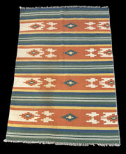 Load image into Gallery viewer, Handmade Vintage Wool Rug Multicolor Turkish Kilim Geometric Design 3&#39;5 x 5&#39;
