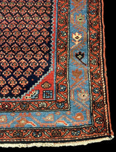 Load image into Gallery viewer, Handmade Vintage Wool Rug Unique Persian Bidjar Design in Bold Colors 3&#39;5 x 6&#39;8
