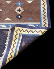 Load image into Gallery viewer, Handmade Vintage Wool Rug Multicolor Turkish Kilim Geometric Design 4&#39;1 x 5&#39;11
