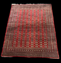 Load image into Gallery viewer, Vintage Handmade Wool Rug Red Pakistani Bokhara * Torn * 8&#39;3 x 10&#39;
