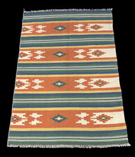 Load image into Gallery viewer, Handmade Vintage Wool Rug Multicolor Turkish Kilim Geometric Design 3&#39;5 x 5&#39;
