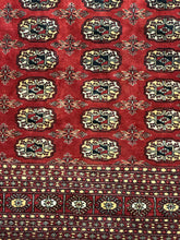 Load image into Gallery viewer, Vintage Handmade Wool Rug Red Pakistani Bokhara * Torn * 8&#39;3 x 10&#39;
