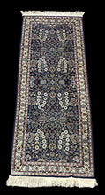 Load image into Gallery viewer, Handmade Vintage Wool Runner Rug Persian Floral Pattern Navy Blue 2&#39;9 x 5&#39;8
