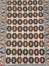 Load image into Gallery viewer, Handmade Vintage Wool Rug Persian Kilim Colorful Soumak Design 4&#39; x 6&#39;9
