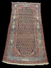 Load image into Gallery viewer, Handmade Vintage Wool Rug Unique Persian Bidjar Design in Bold Colors 3&#39;5 x 6&#39;8
