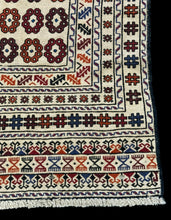 Load image into Gallery viewer, Handmade Vintage Wool Rug Persian Kilim Colorful Soumak Design 4&#39; x 6&#39;9
