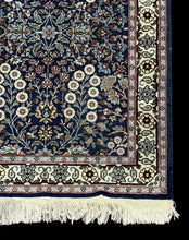 Load image into Gallery viewer, Handmade Vintage Wool Runner Rug Persian Floral Pattern Navy Blue 2&#39;9 x 5&#39;8
