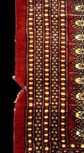 Load image into Gallery viewer, Vintage Handmade Wool Rug Red Pakistani Bokhara * Torn * 8&#39;3 x 10&#39;
