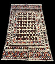 Load image into Gallery viewer, Handmade Vintage Wool Rug Persian Kilim Colorful Soumak Design 4&#39; x 6&#39;9
