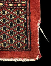 Load image into Gallery viewer, Vintage Handmade Wool Rug Red Pakistani Bokhara * Torn * 8&#39;3 x 10&#39;
