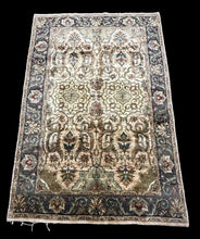 Load image into Gallery viewer, Handmade Vintage Wool Rug Indian Oriental Design in Dark Colors 5&#39;9 x 8&#39;9
