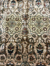 Load image into Gallery viewer, Handmade Vintage Wool Rug Indian Oriental Design in Dark Colors 5&#39;9 x 8&#39;9
