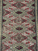 Load image into Gallery viewer, Handmade Vintage Wool Runner Rug Red Persian Oriental Design 2&#39; x 6&#39;
