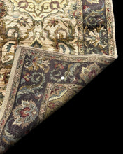 Load image into Gallery viewer, Handmade Vintage Wool Rug Indian Oriental Design in Dark Colors 5&#39;9 x 8&#39;9
