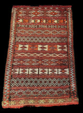 Load image into Gallery viewer, Handmade Vintage Wool Rug Red Moroccan Berber Tribal Pattern 2&#39;7 x 4&#39;
