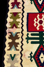 Load image into Gallery viewer, Handmade Vintage Wool Rug Multicolor Turkish Kilim Geometric Design 2&#39;4 x 4&#39;7
