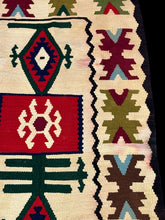 Load image into Gallery viewer, Handmade Vintage Wool Rug Multicolor Turkish Kilim Geometric Design 2&#39;4 x 4&#39;7
