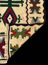 Load image into Gallery viewer, Handmade Vintage Wool Rug Multicolor Turkish Kilim Geometric Design 2&#39;4 x 4&#39;7
