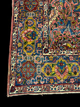 Load image into Gallery viewer, Antique Handmade Wool Rug Persian Tabriz Floral Design Bright Colors 5&#39;9 x 9&#39;6
