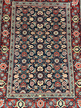 Load image into Gallery viewer, Unique Handmade Vintage Wool Rug Colorful Persian Floral Pattern 4&#39;4 x 5&#39;10
