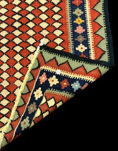 Load image into Gallery viewer, Handmade Vintage Wool Rug Colorful Turkish Kilim Geometric Design 3&#39;4 x 5&#39;3
