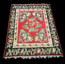 Load image into Gallery viewer, Vintage Handwoven Turkish Bessarabian Colorful Floral Design 8&#39;9 x 10&#39;9 *Damaged
