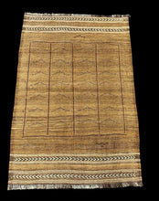 Load image into Gallery viewer, Handmade Vintage Wool Rug Brown Moroccan Berber Tribal Design 2&#39;7 x 4&#39;
