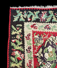 Load image into Gallery viewer, Vintage Handwoven Turkish Bessarabian Colorful Floral Design 8&#39;9 x 10&#39;9 *Damaged
