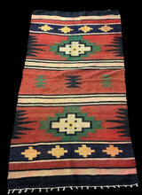 Load image into Gallery viewer, Handmade Vintage Wool Rug Multicolor Turkish Kilim Geometric Design 3&#39; x 5&#39;7
