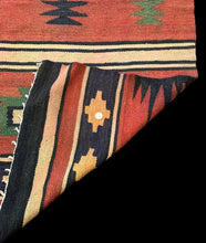 Load image into Gallery viewer, Handmade Vintage Wool Rug Multicolor Turkish Kilim Geometric Design 3&#39; x 5&#39;7
