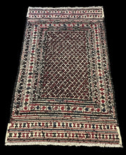 Load image into Gallery viewer, Handmade Vintage Wool Rug Colorful Persian Kilim Soumak Design 3&#39;11 x 6&#39;7
