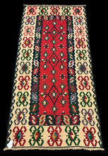 Load image into Gallery viewer, Handmade Vintage Wool Rug Multicolor Turkish Kilim Geometric Design 3&#39;1 x 6&#39;5
