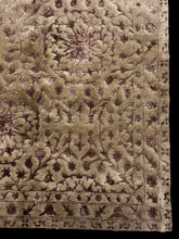 Load image into Gallery viewer, Handmade Vintage Wool Rug Brown/ Beige Indian Floral Design 8&#39; x 10&#39;
