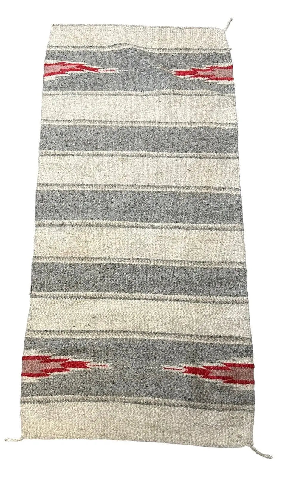 Handmade Vintage Rug Turkish Kilim Gray/ Stripe Design 2'3 x 4'9 I Got Rugs