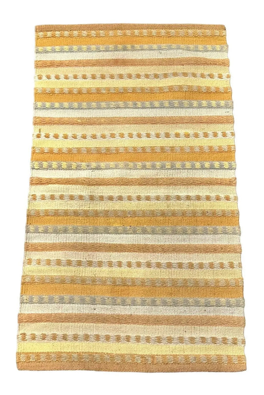 Hand-Woven Afghan Kilim Wool Rug Multicolor/ Striped Design 2'4 x 5'2 I Got Rugs